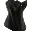 corset en vinyle noir nyxia (détail vue de profil) corset en vinyle noir nyxia (détail vue de profil)