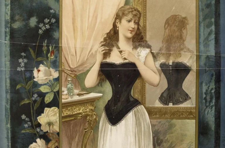 illustration de femme en corset avec une taille de guepe