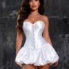 Corset blanc en satin (1) Corset blanc en satin
