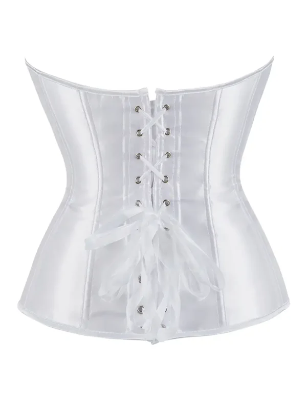 Corset blanc en satin (2) Corset blanc en satin
