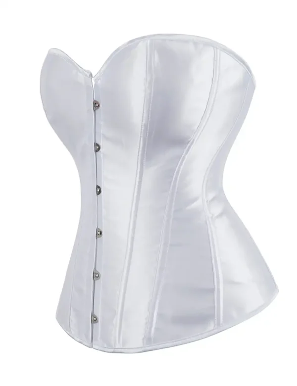 Corset blanc en satin (3) Corset blanc en satin