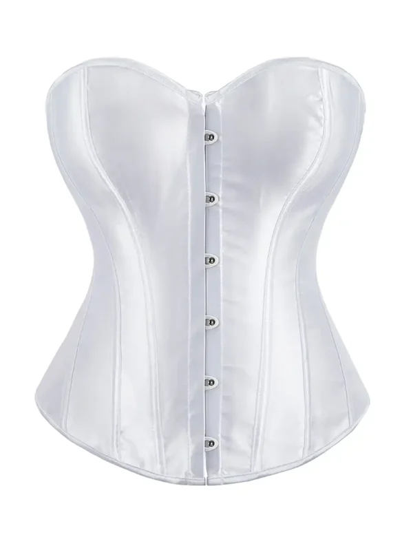 Corset blanc en satin (4) Corset blanc en satin