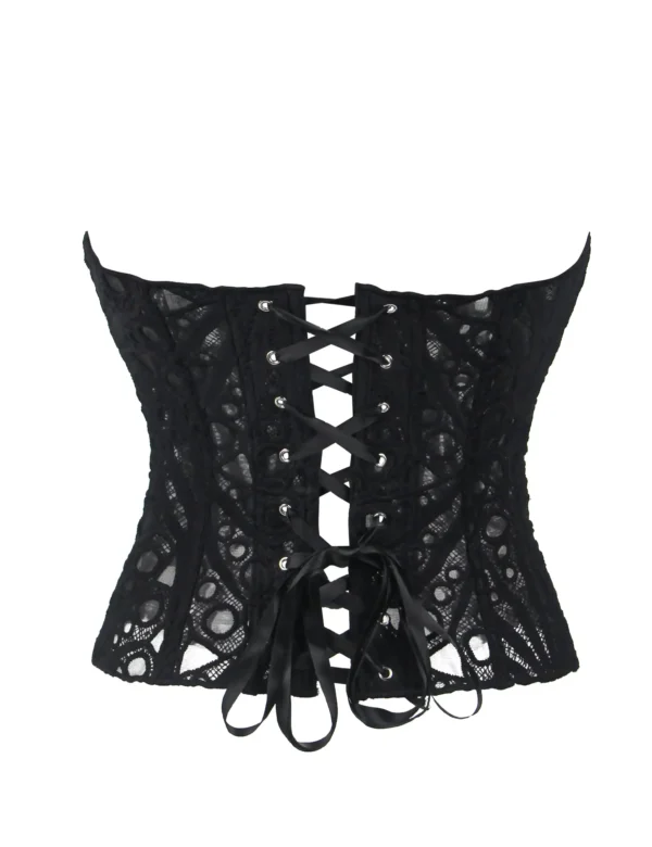 Corset noir en résille ajourée (2) Corset noir en résille ajourée