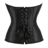 Corset noir en satin (2) Corset noir en satin