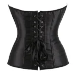 Corset noir en satin (2) Corset noir en satin