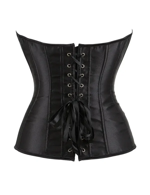 Corset noir en satin (2) Corset noir en satin