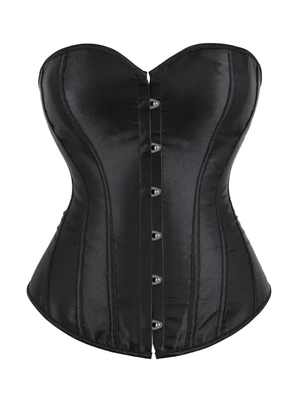 Corset noir en satin (3) Corset noir en satin