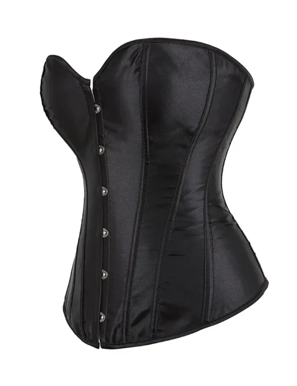 Corset noir en satin (4) Corset noir en satin