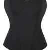 Corset noir minimaliste zippé (1) Corset noir minimaliste zippé