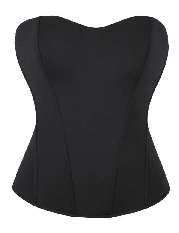 Corset noir minimaliste zippé (1) Corset noir minimaliste zippé