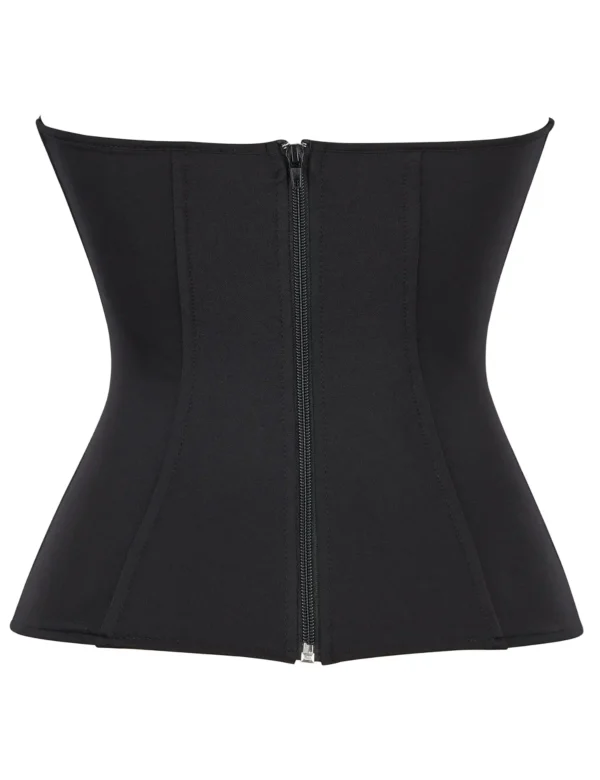 Corset noir minimaliste zippé (4) Corset noir minimaliste zippé