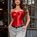 Corset rouge en satin