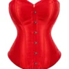 Corset rouge en satin (2) Corset rouge en satin