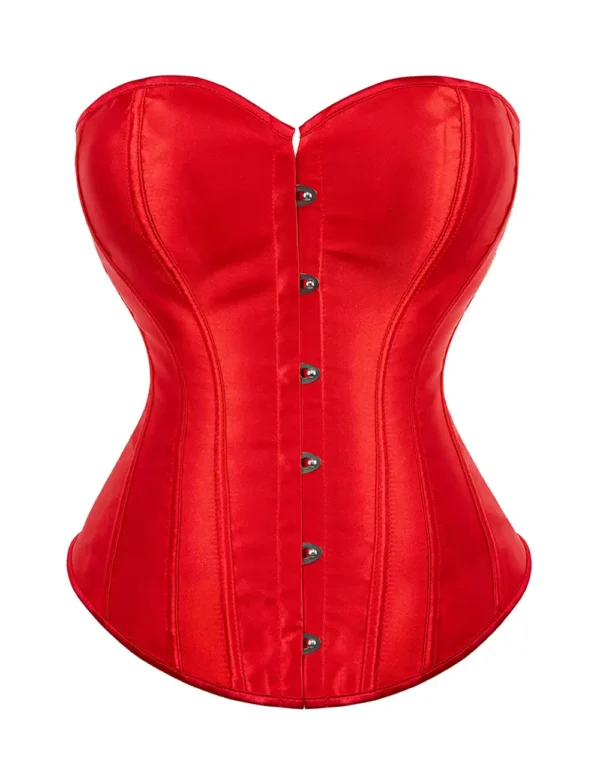 Corset rouge en satin (2) Corset rouge en satin
