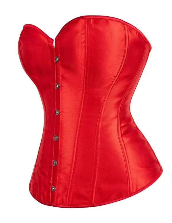 Corset rouge en satin (3) Corset rouge en satin