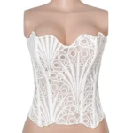 corset blanc en résille ajourée (1) Corset blanc en résille ajourée