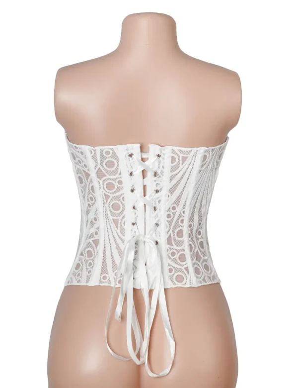 corset blanc en résille ajourée (2) Corset blanc en résille ajourée