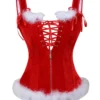 Bustier déguisement de mère Noël rouge et blanc(1) Bustier déguisement de mère Noël rouge et blanc
