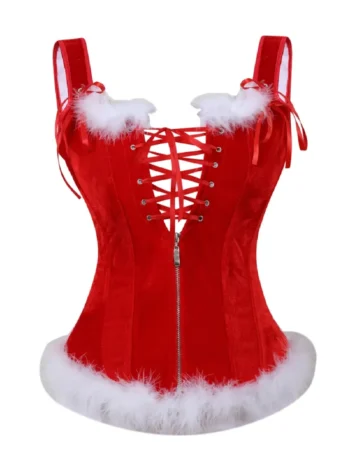 Bustier déguisement de mère Noël rouge et blanc(1) Bustier déguisement de mère Noël rouge et blanc