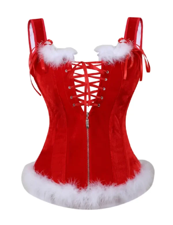 Bustier déguisement de mère Noël rouge et blanc(1) Bustier déguisement de mère Noël rouge et blanc
