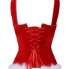 Bustier déguisement de mère Noël rouge et blanc(3) Bustier déguisement de mère Noël rouge et blanc