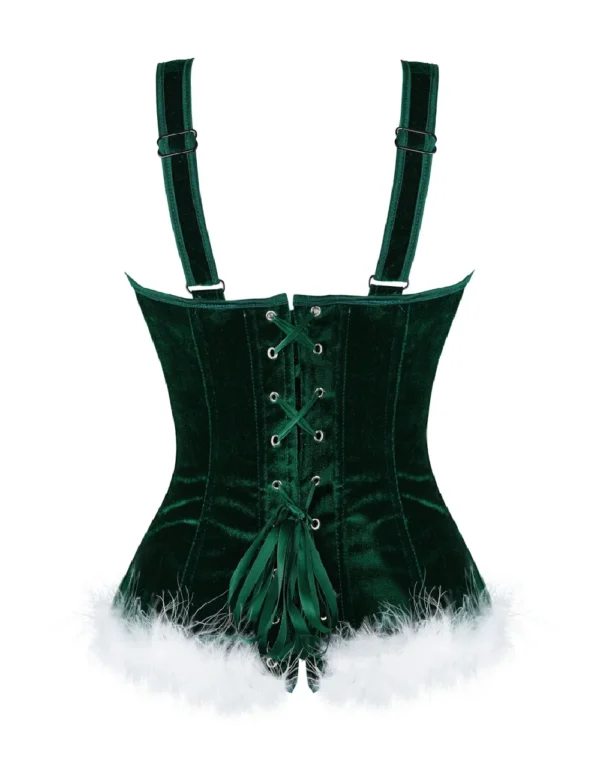 Bustier en velours vert costume de Mère Noël