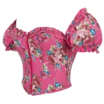 Bustier rose vintage à imprimé fleuri (3) Bustier rose vintage à imprimé fleuri