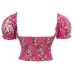 Bustier rose vintage à imprimé fleuri (4) Bustier rose vintage à imprimé fleuri