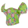 Bustier vert fleuri à manches bouffantes (4) Bustier vert fleuri à manches bouffantes