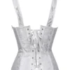 Corset blanc baroque à bretelles et laçage satiné (3) Corset blanc baroque à bretelles et laçage satiné