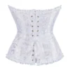 Corset blanc fleuri à fermeture zippée (2) Corset blanc fleuri à fermeture zippée