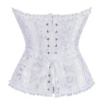 Corset blanc fleuri à fermeture zippée (2) Corset blanc fleuri à fermeture zippée