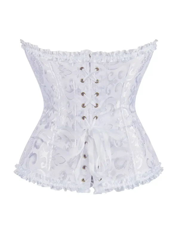 Corset blanc fleuri à fermeture zippée (2) Corset blanc fleuri à fermeture zippée