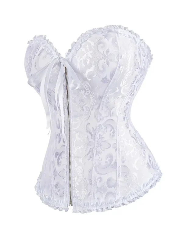 Corset blanc fleuri à fermeture zippée (3) Corset blanc fleuri à fermeture zippée