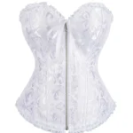 Corset blanc fleuri à fermeture zippée (4) Corset blanc fleuri à fermeture zippée