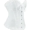 Corset blanc romantique en jacquard fleuri (2) Corset blanc romantique en jacquard fleuri