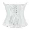 Corset blanc romantique en jacquard fleuri (3) Corset blanc romantique en jacquard fleuri