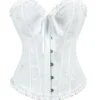Corset blanc romantique en jacquard fleuri (4) Corset blanc romantique en jacquard fleuri