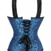 Corset bleu confortable à bretelles et lacets noirs (2) Corset bleu confortable à bretelles et lacets noirs