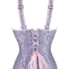 Corset bleu poudré et rose à motifs baroques (2) Corset bleu poudré et rose à motifs baroques