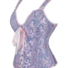 Corset bleu poudré et rose à motifs baroques (3) Corset bleu poudré et rose à motifs baroques