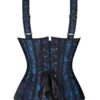 Corset bleu royal et noir à bretelles réglables