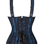 Corset bleu royal et noir à bretelles réglables (2) Corset bleu royal et noir à bretelles réglables