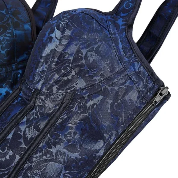 Corset bleu royal et noir à bretelles réglables