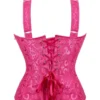 Corset bustier rose à lacets et bretelles larges