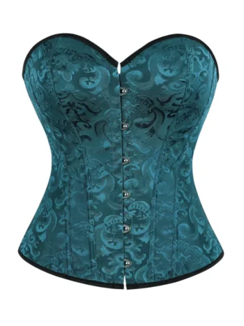 Corset chic bleu pétrole à décolleté cœur (1) Corset chic bleu pétrole à décolleté cœur