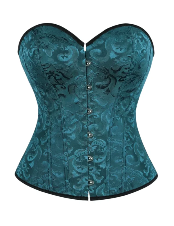 Corset chic bleu pétrole à décolleté cœur (1) Corset chic bleu pétrole à décolleté cœur