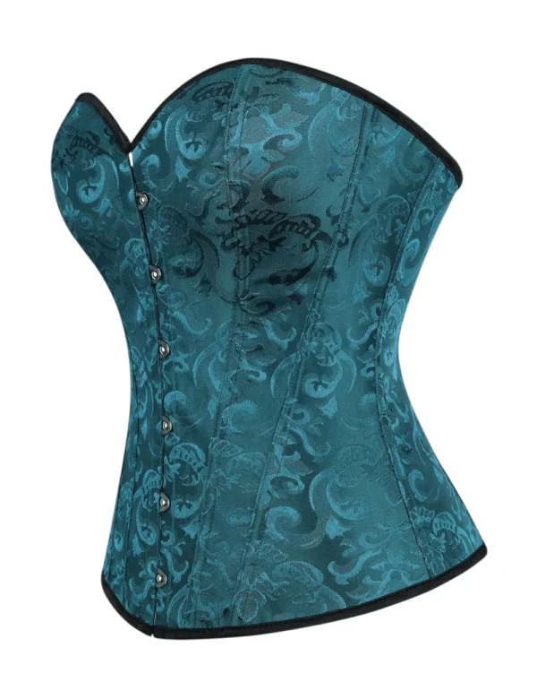 Corset chic bleu pétrole à décolleté cœur (2) Corset chic bleu pétrole à décolleté cœur