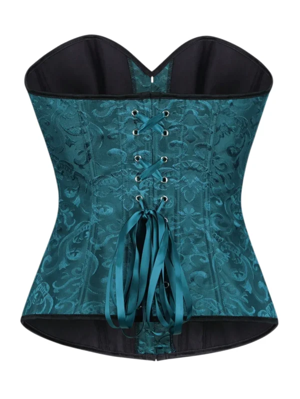 Corset chic bleu pétrole à décolleté cœur (3) Corset chic bleu pétrole à décolleté cœur