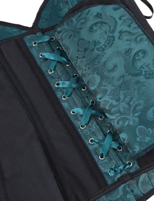 Corset chic bleu pétrole à décolleté cœur (5) Corset chic bleu pétrole à décolleté cœur